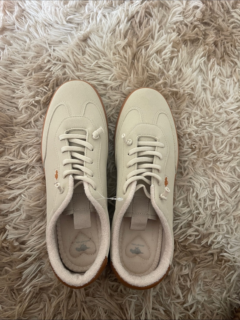 Rocket Dog Cream Sneakers with Brown Accents